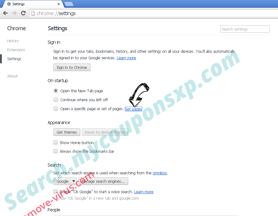 Search.hgetinstantrecipes2.com Chrome settings