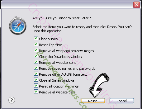 2345.COM virus Safari reset