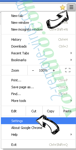 Hightsearch.com Chrome menu