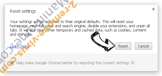 Secure Search Virus Chrome reset