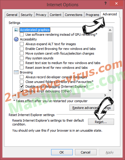 Secure Search Virus IE reset browser