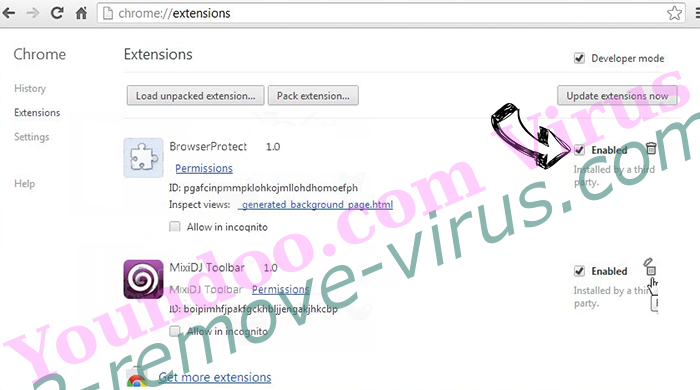 Enlever FrequencyPlatform Adware Chrome extensions disable