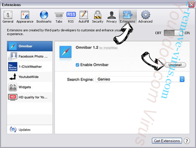 Enlever FrequencyPlatform Adware Safari extensions