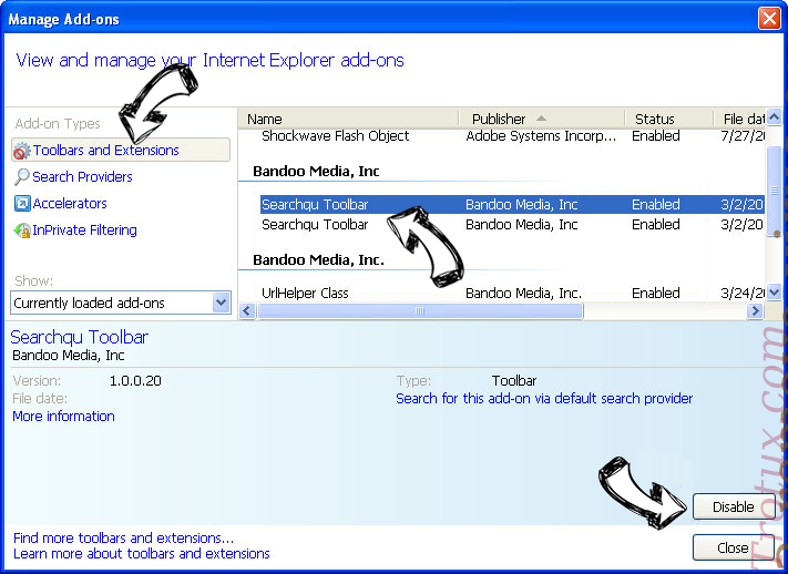 Goverial Search redirect IE toolbars and extensions