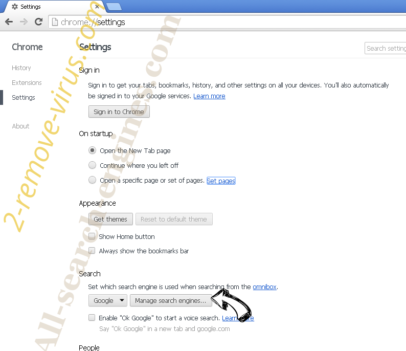 All-search-engines.com Chrome extensions disable