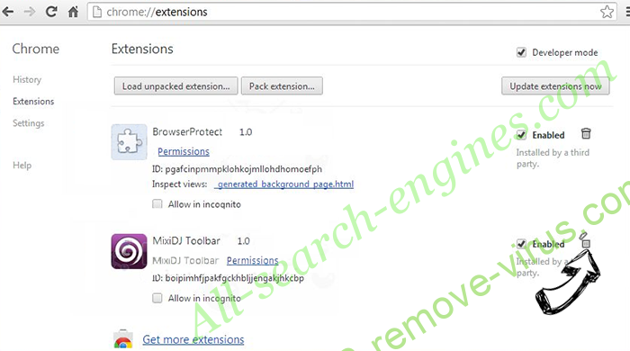 All-search-engines.com Chrome extensions remove