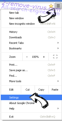 SearchPrivacy.co Chrome menu
