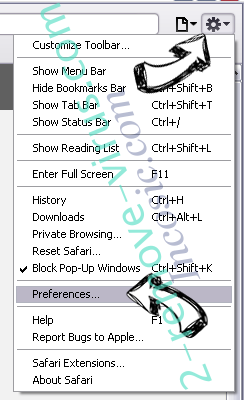 Pcbooster.biz Safari menu