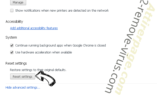 Search.funcybertabsearch.com verwijderen Chrome advanced menu