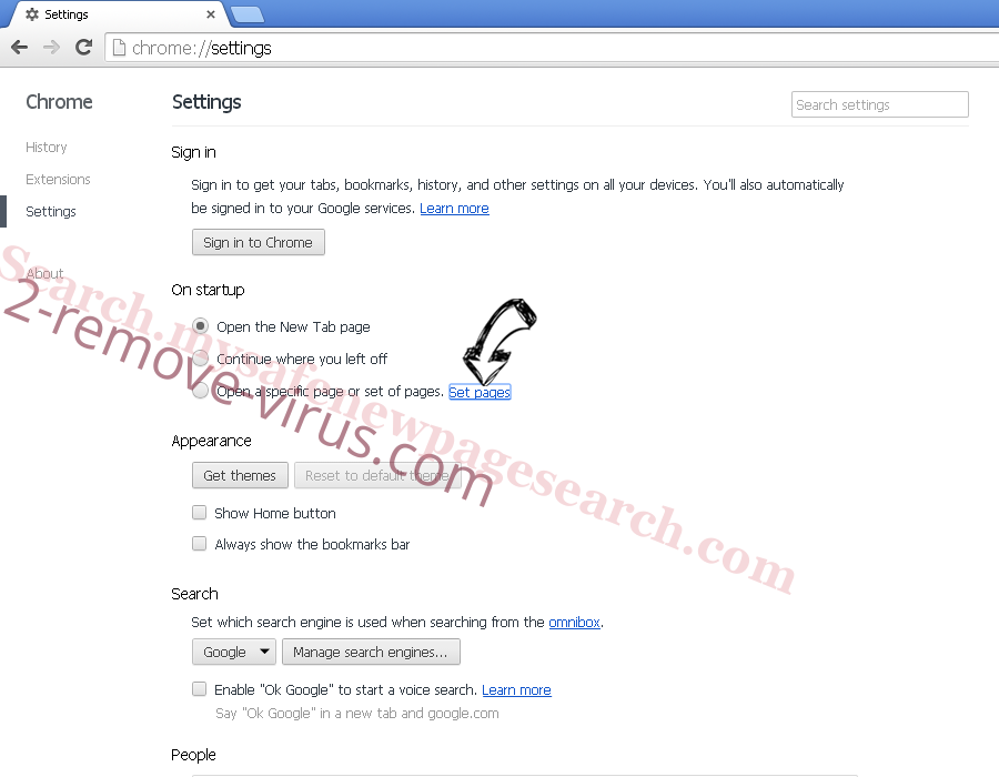 Search.mysafenewpagesearch.com Chrome settings