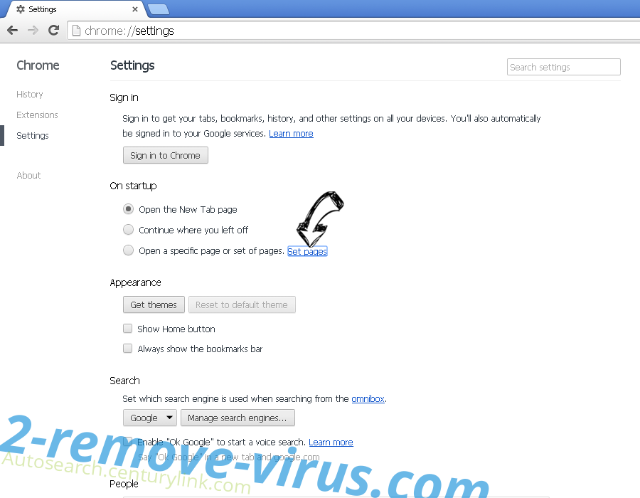 Searchtab.win virus Chrome settings