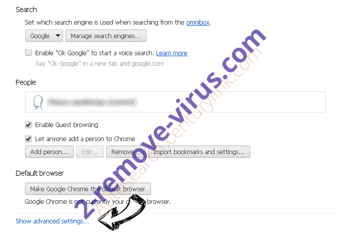 Search.searchtg.com Chrome settings more