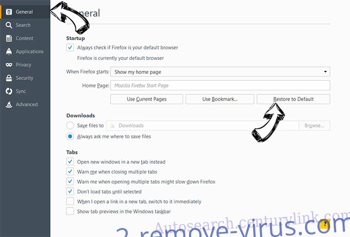 Searchtab.win virus Firefox reset confirm