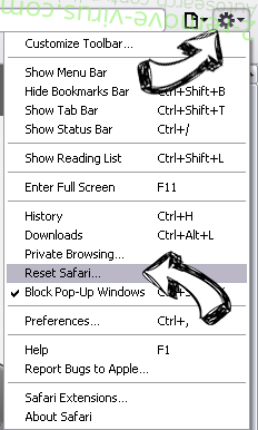 Videodrome Search Safari reset menu