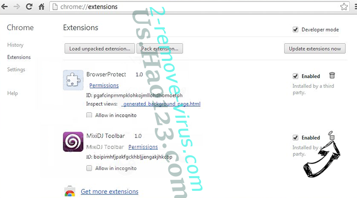 Us.Hao123.com Chrome extensions remove