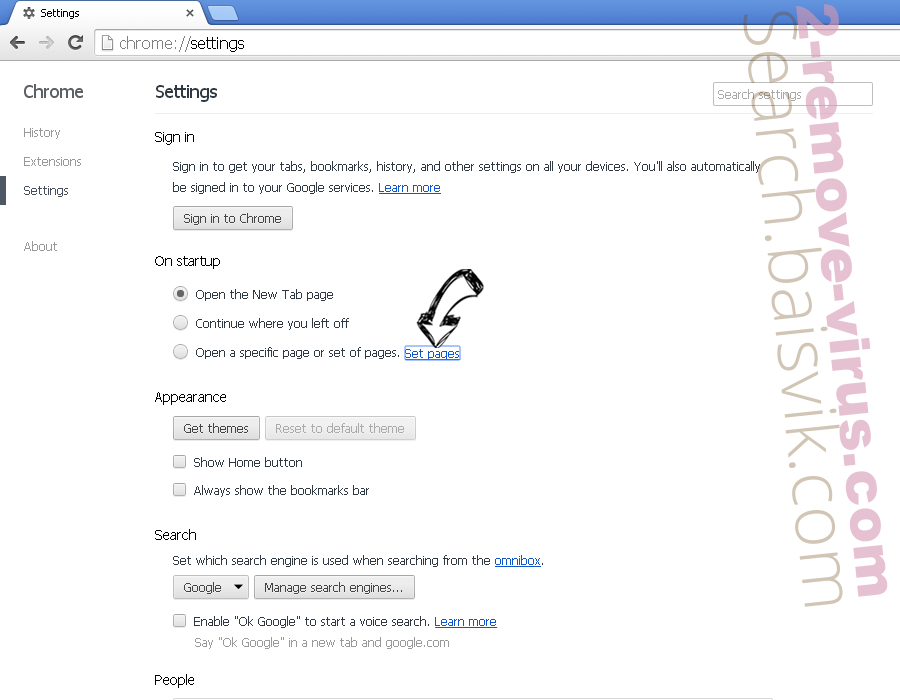 Search.searchemaila.com Chrome settings