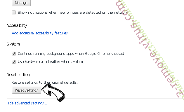 Googlesaerch.ru Chrome advanced menu