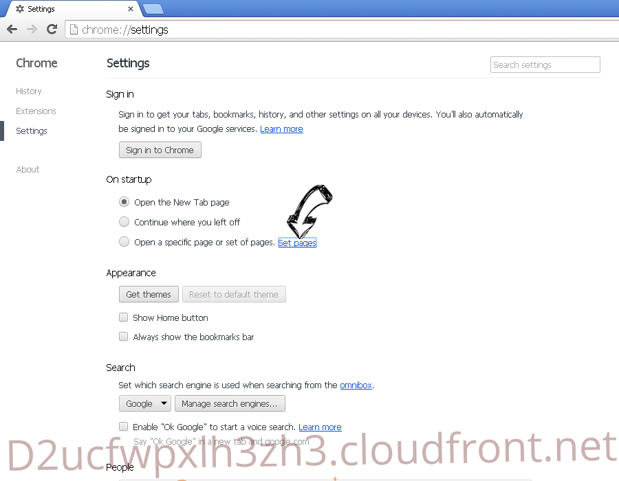 D2ucfwpxlh3zh3.cloudfront.net Chrome settings