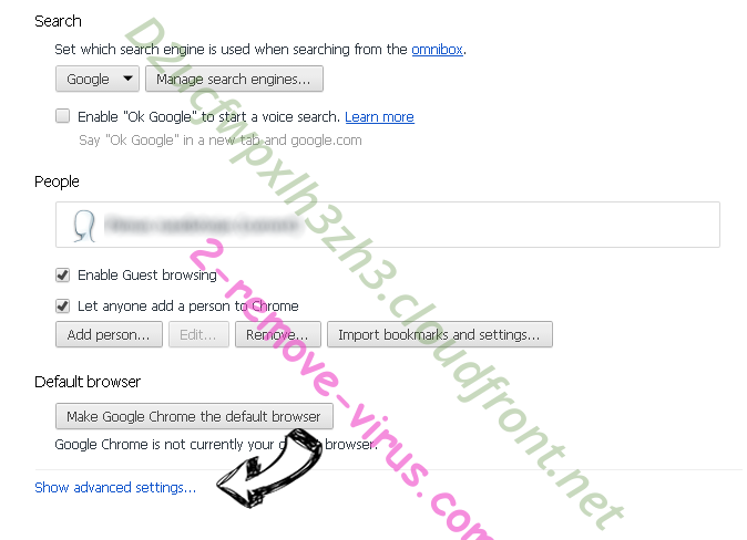 Search.searchlsp.com Chrome settings more