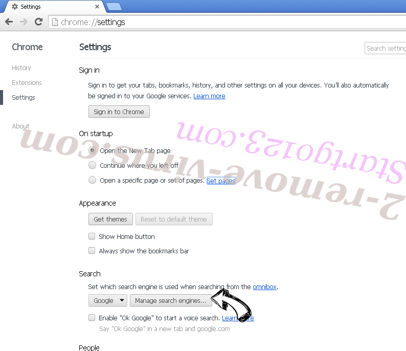Searchz.co Chrome extensions disable