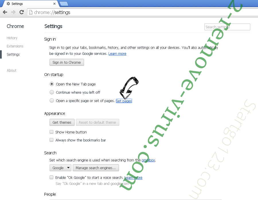 Searchglobo.com Chrome settings