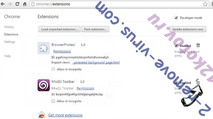 .bart file Virus Chrome extensions remove