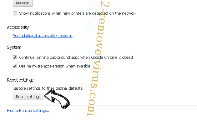 Tvtabsearch.com Chrome advanced menu
