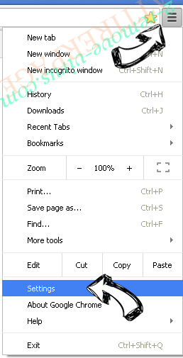 Tvtabsearch.com Chrome menu