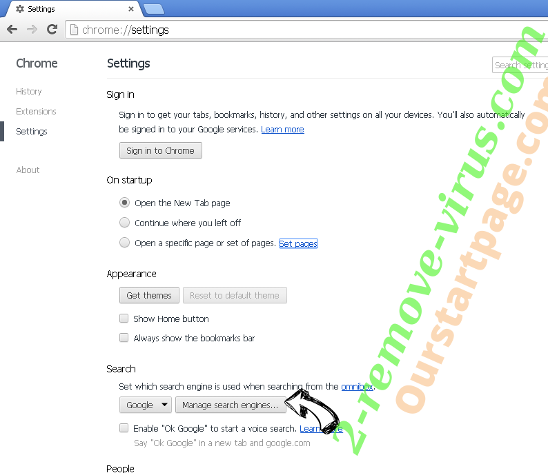 Search.djinst.com entfernen Chrome extensions disable