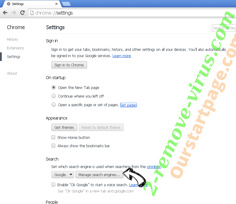 Huntquery.com - как удалить? Chrome extensions disable