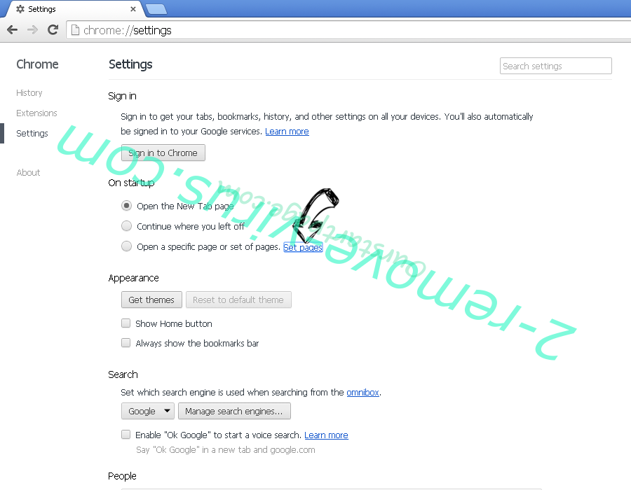 Search.djinst.com entfernen Chrome settings