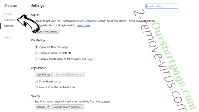 Huntquery.com - comment faire pour supprimer? Chrome settings