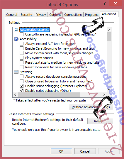 Supprimer Zepto Locker Virus IE reset browser