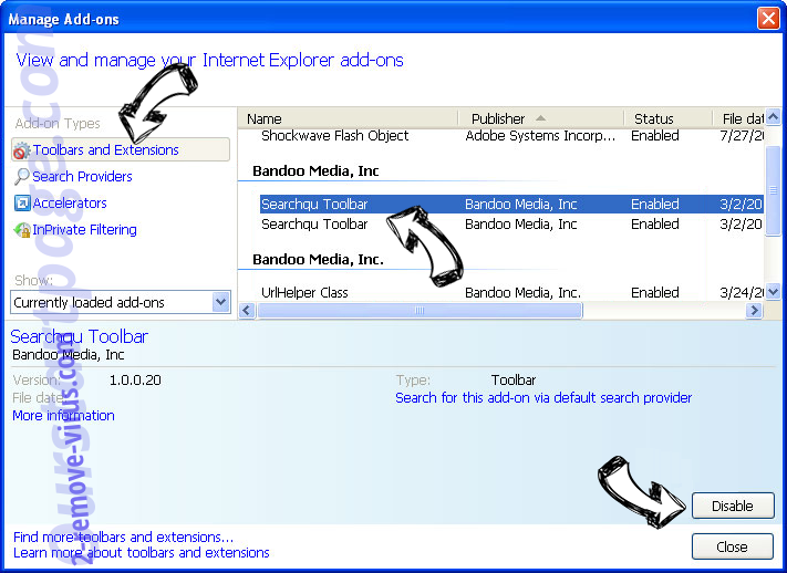 Supprimer Zepto Locker Virus IE toolbars and extensions
