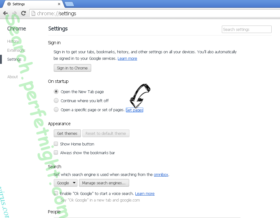 Search Guru Redirect Chrome settings