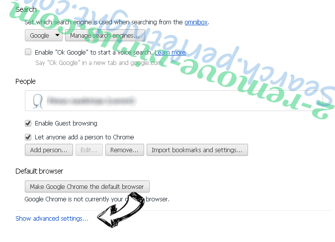 Search Guru Redirect Chrome settings more