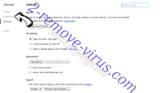 Search Guru Redirect Chrome settings