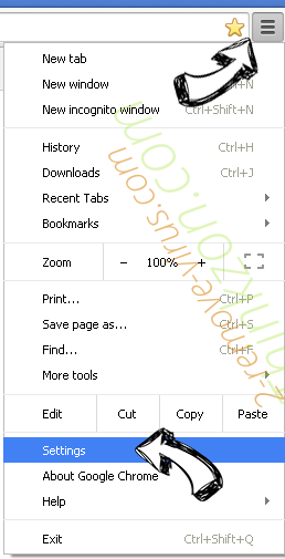 RemoveNotifications.com Chrome menu
