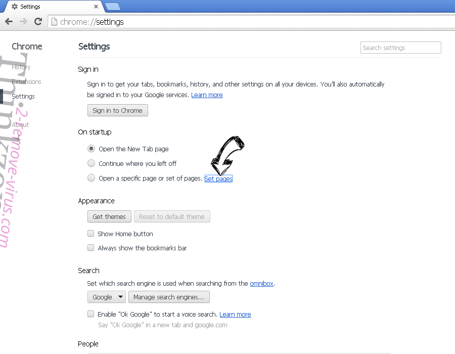 Check-now.online Chrome settings
