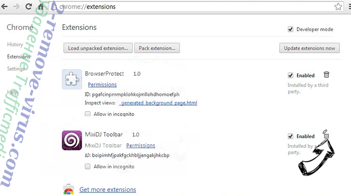 Trafficmedia.co Chrome extensions remove
