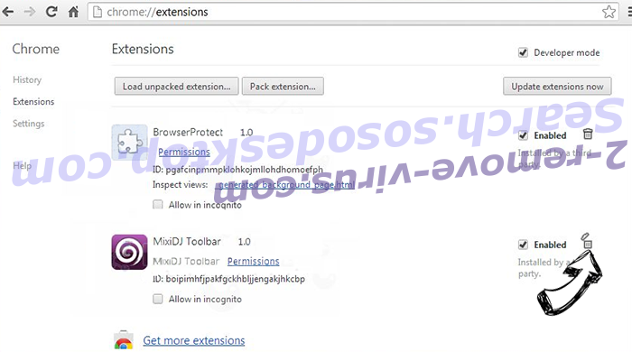 Search.sosodesktop.com Chrome extensions remove