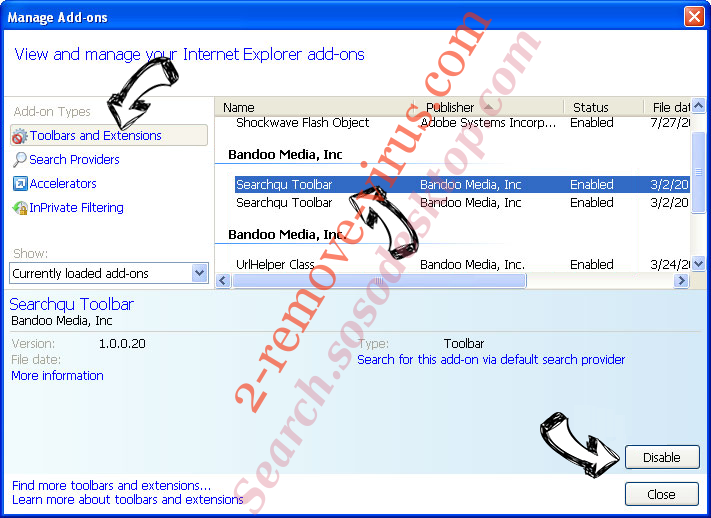 Enlever Trackedpcscanner.com Ads IE toolbars and extensions