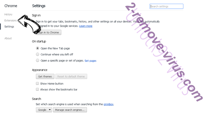 Unlock92 Virus Chrome settings