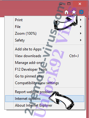 Unlock92 Virus IE options
