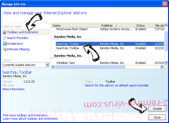 Searchbaron.com virus IE toolbars and extensions