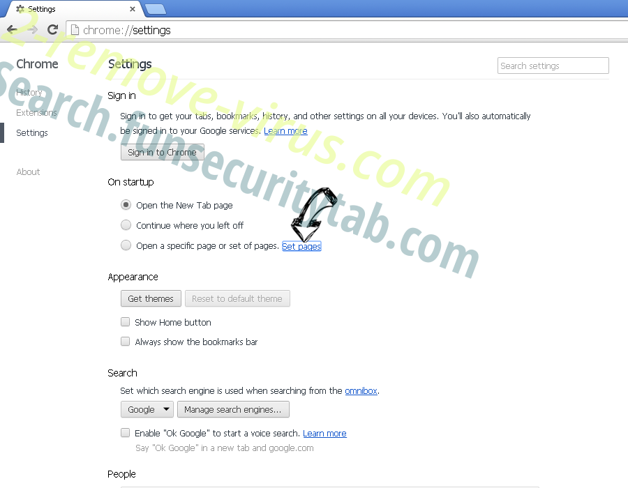 CTB-Faker virus Chrome settings