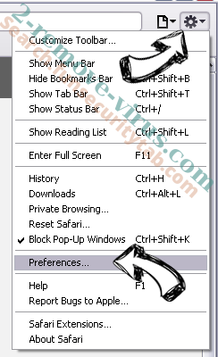 CTB-Faker virus Safari menu