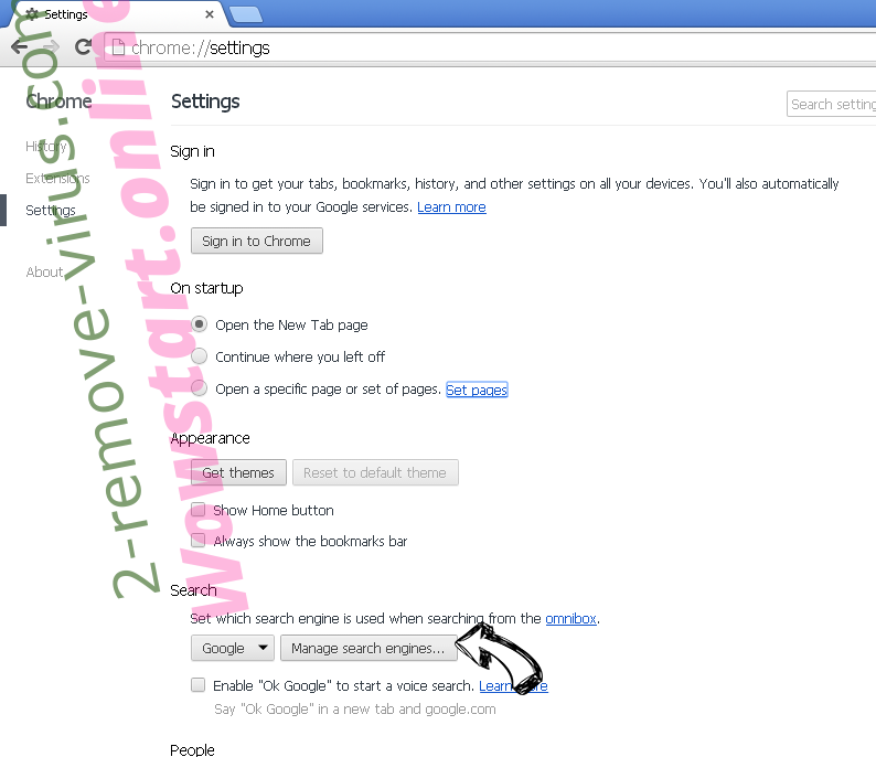 Othersearch virus Chrome extensions disable