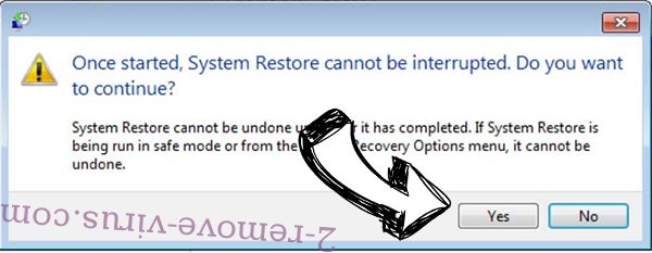 Null ransomware removal - restore message