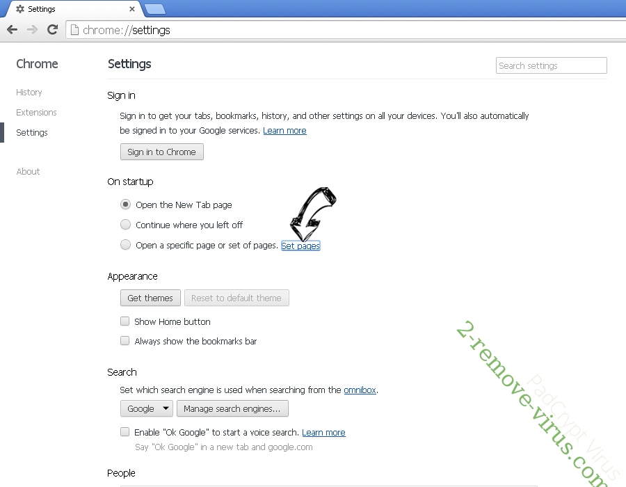 Blast Search Browser Virus Chrome settings